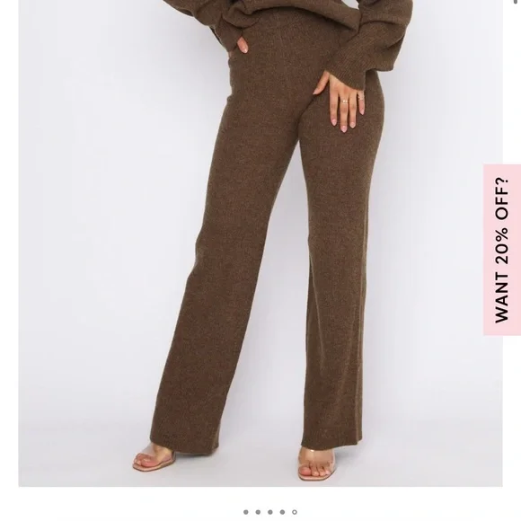 White fox boutique set Need Attention Pants Dark Chocolate - Picture 5 of 9